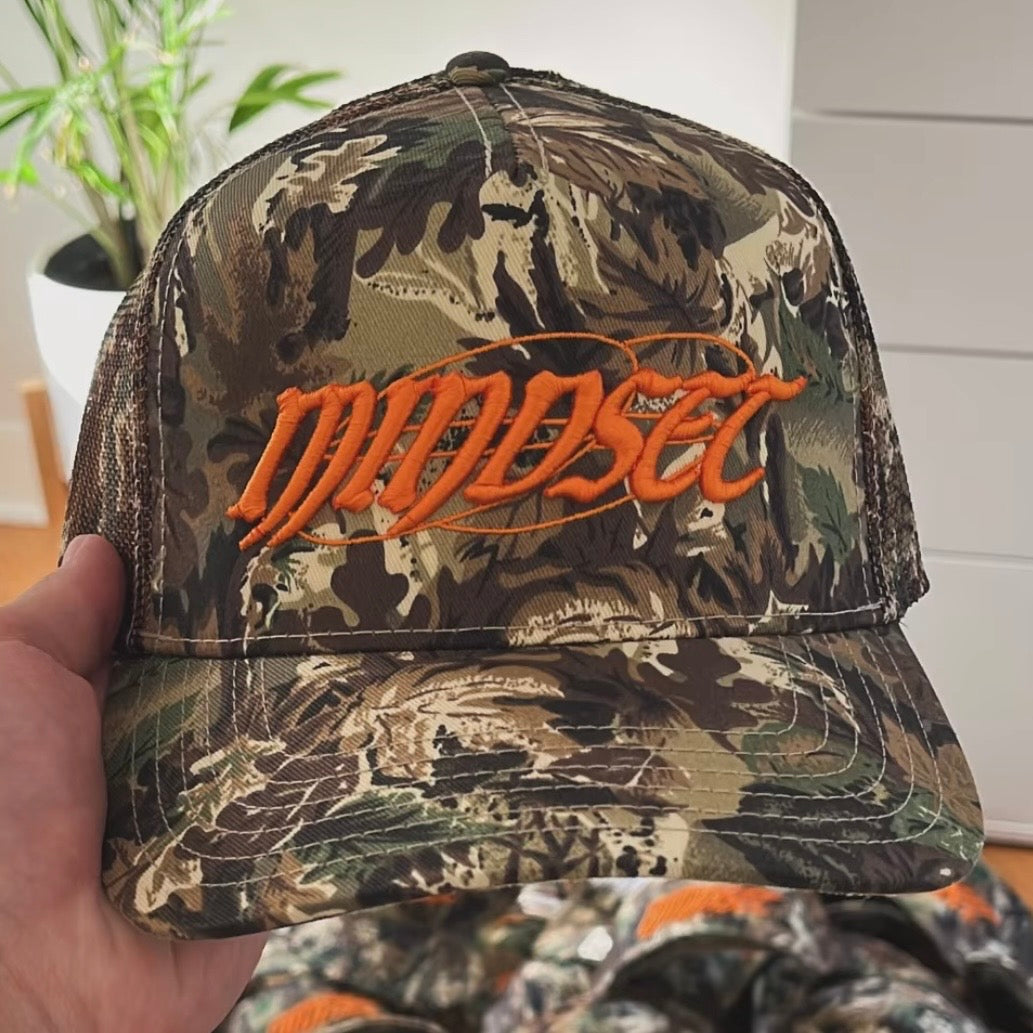 Camo & Orange Mindset Trucker Hat PRESALE