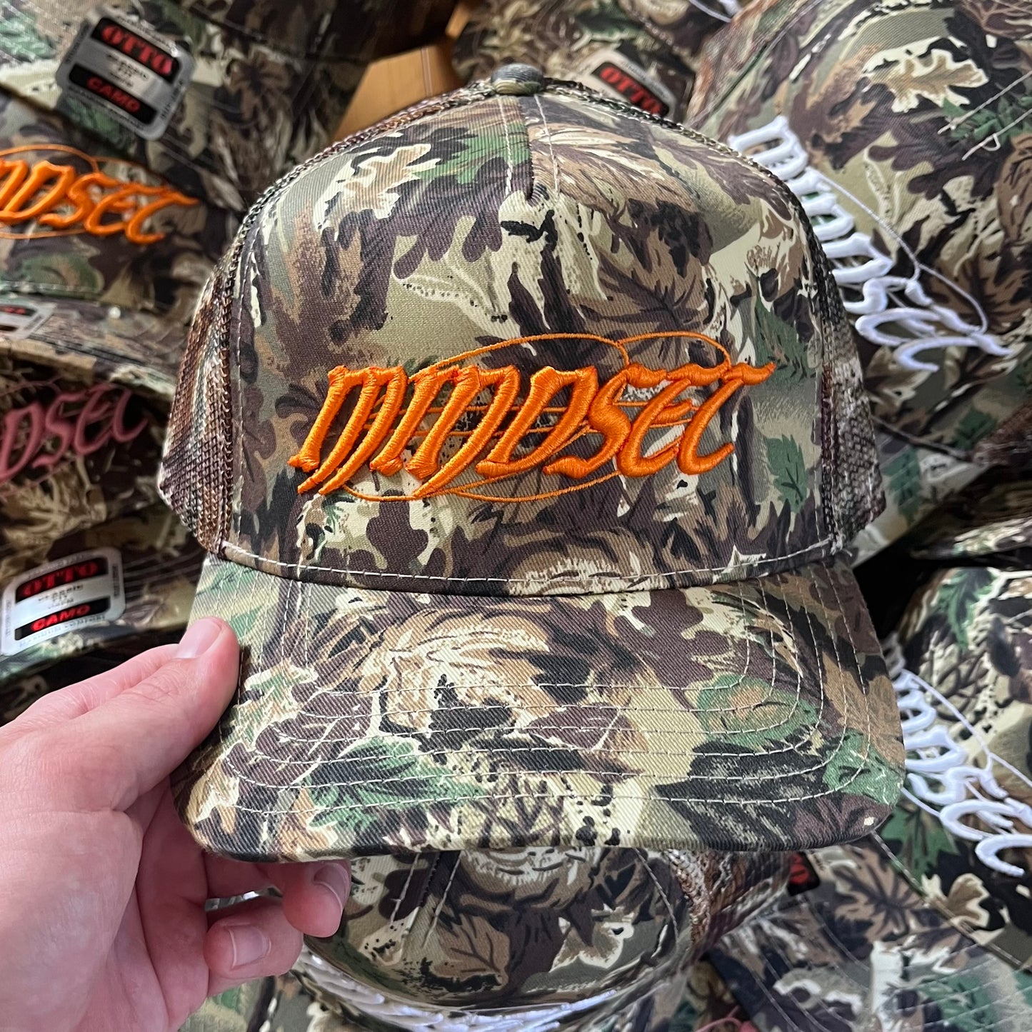 Camo & Orange Mindset Trucker Hat PRESALE